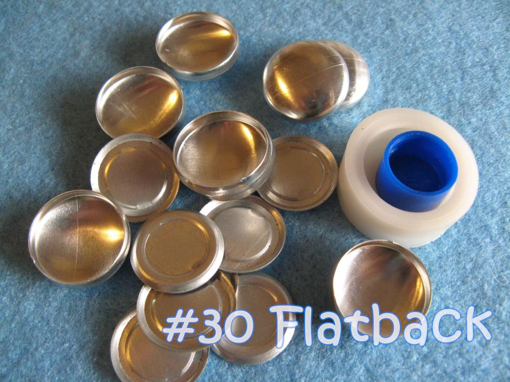 Covered Button Kit FLAT BACKS- 3/4 inch - Size 30