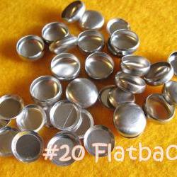 25 Covered Buttons FLAT BACKS - 1/2 inch - Size 20