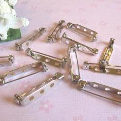 80 Brooch Back Pins - 1 inch - 3 holes