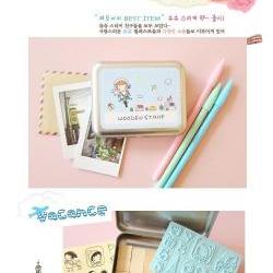 Korean DIY Wooden Stamp Set - Blue