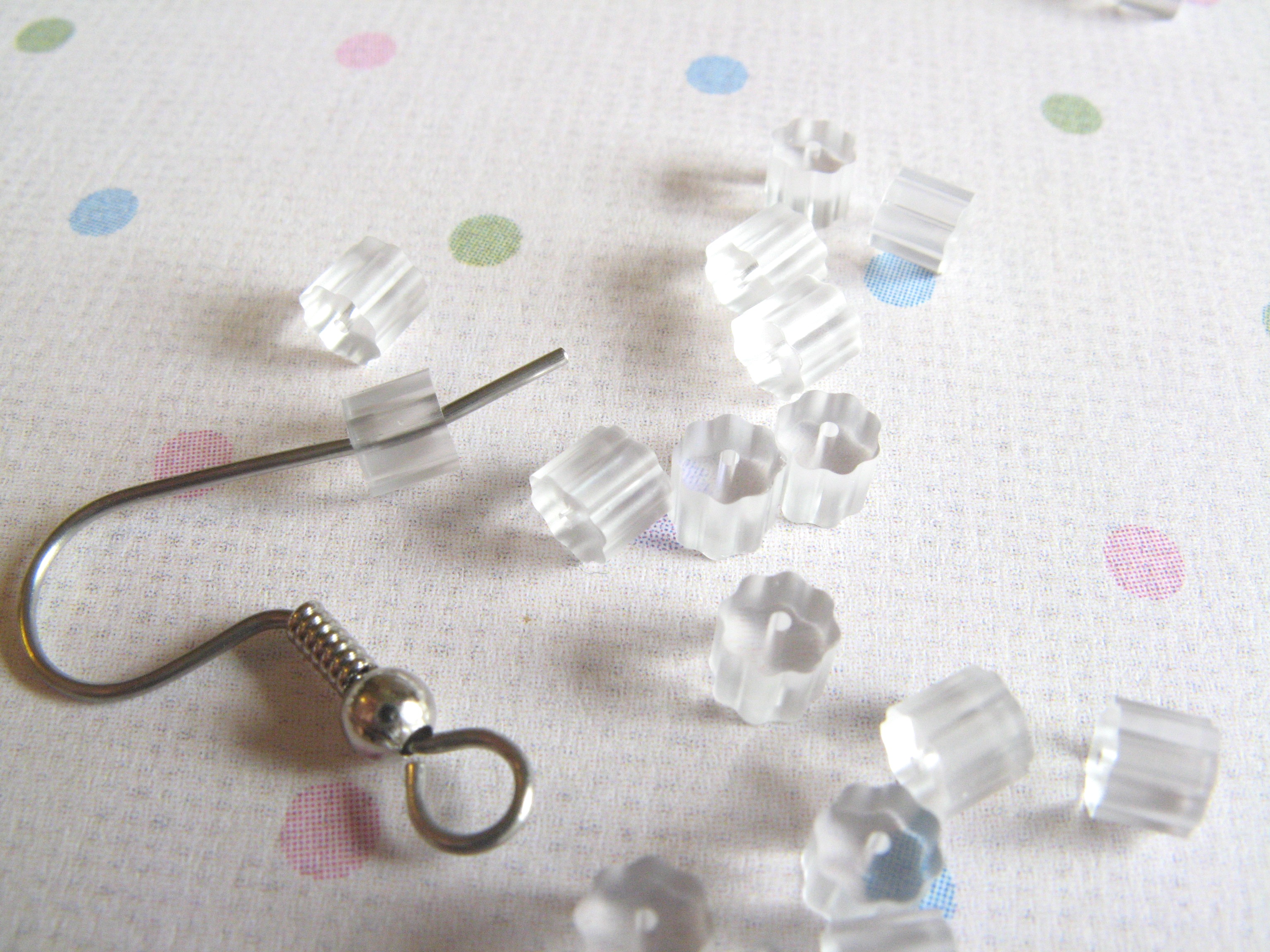 100 Clear Plastic Rubber French Hook Earring Backs on Luulla